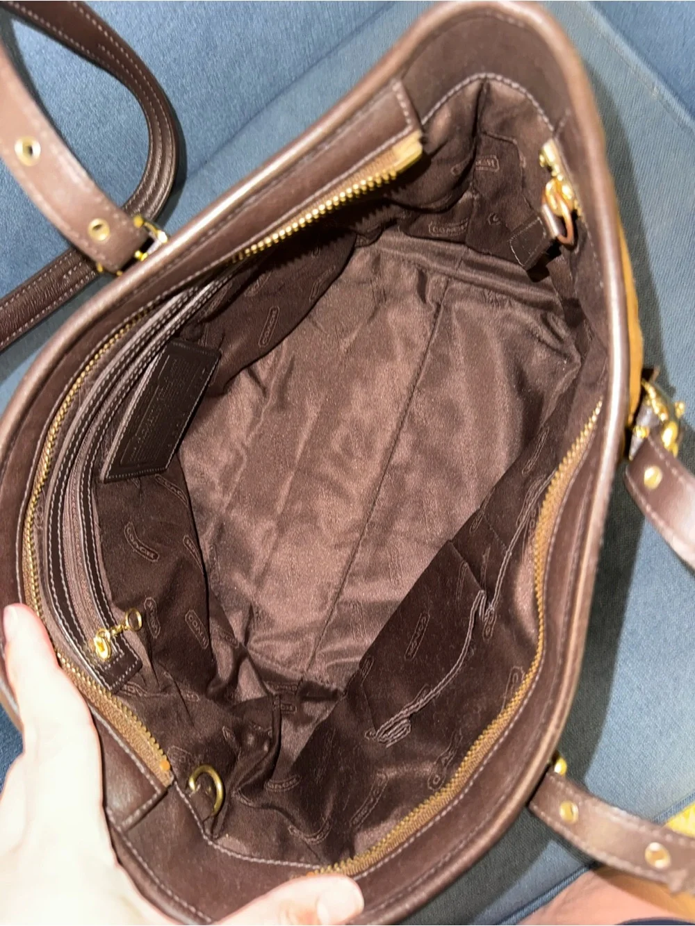 Coach brown suede tote & Matching Shoes